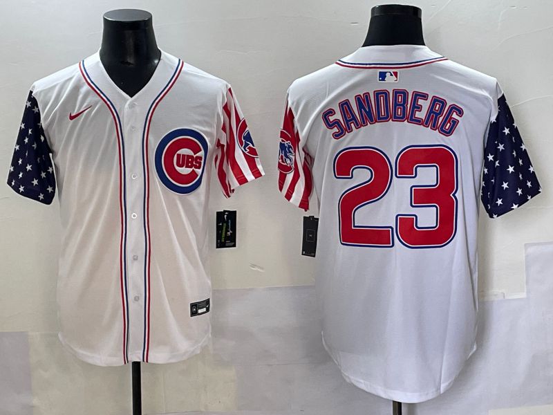 Men 2025 Chicago Cubs #23 Sandberg White a generation of national flags Joint Name Nike MLB Jersey style 2->chicago cubs->MLB Jersey